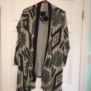 tribal print poncho